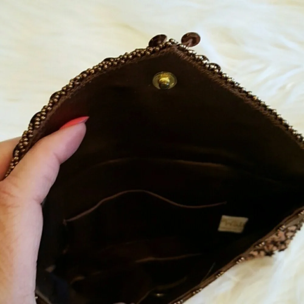 VINTAGE WALBORG BRONZE SEQUINED‎ CLUTCH